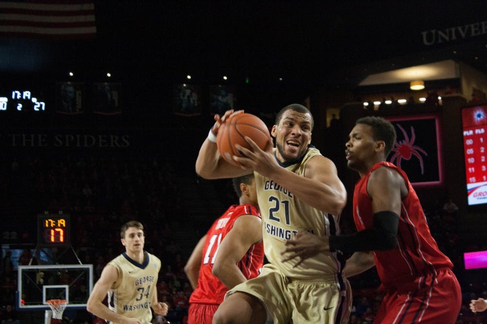 Kevin Larson scored a game high 18 points, but Richmond managed to keep him off the glass. Larsen averaged 9.7 rebounds in his last three meetings with Richmond, but grabbed only three today. Photo by Jeremy Day.