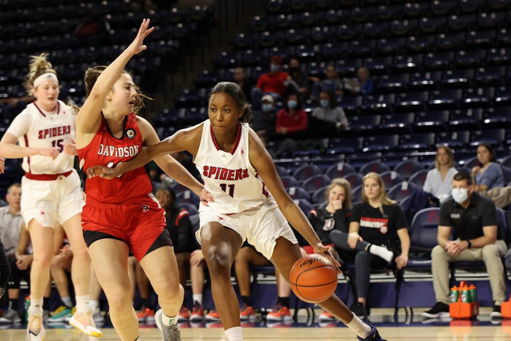 Freshman Forward Cayla Williams in the University of Richmond's game against Davidson. 