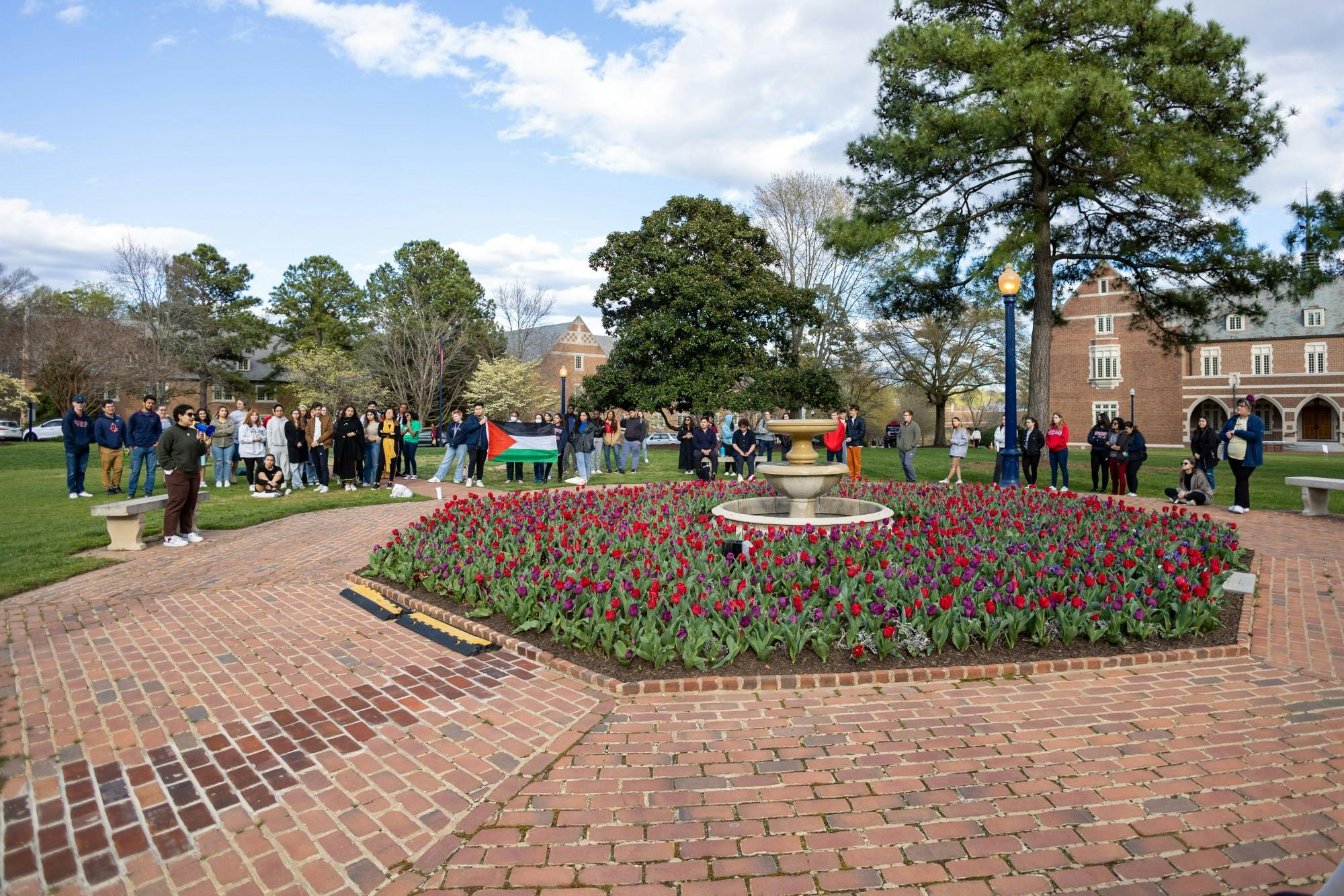 Students gather at the forum held on the Westhampton Green on April 1 to share experiences of assault, censorship and exclusion.