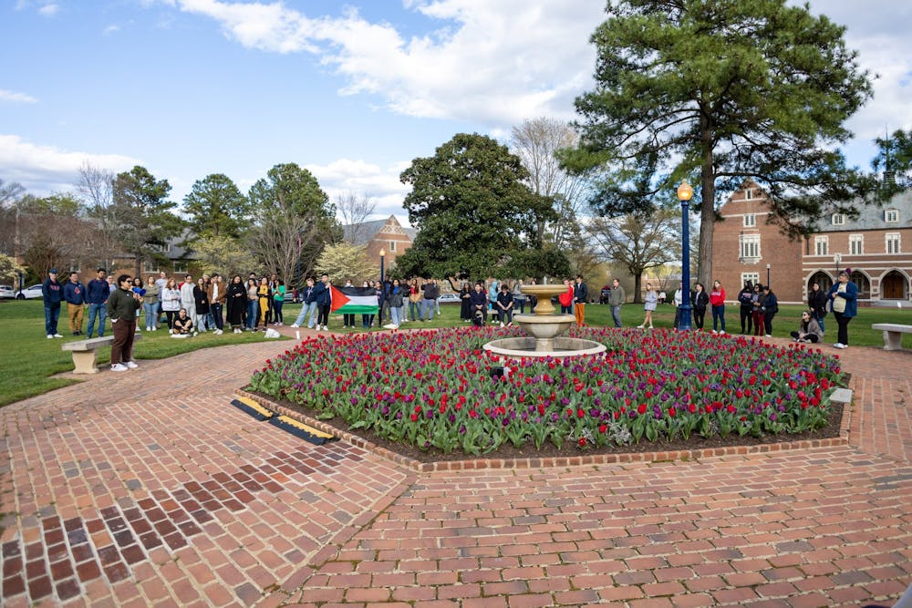 <p>Students gather at the forum held on the Westhampton Green on April 1 to share experiences of assault, censorship and exclusion.</p>