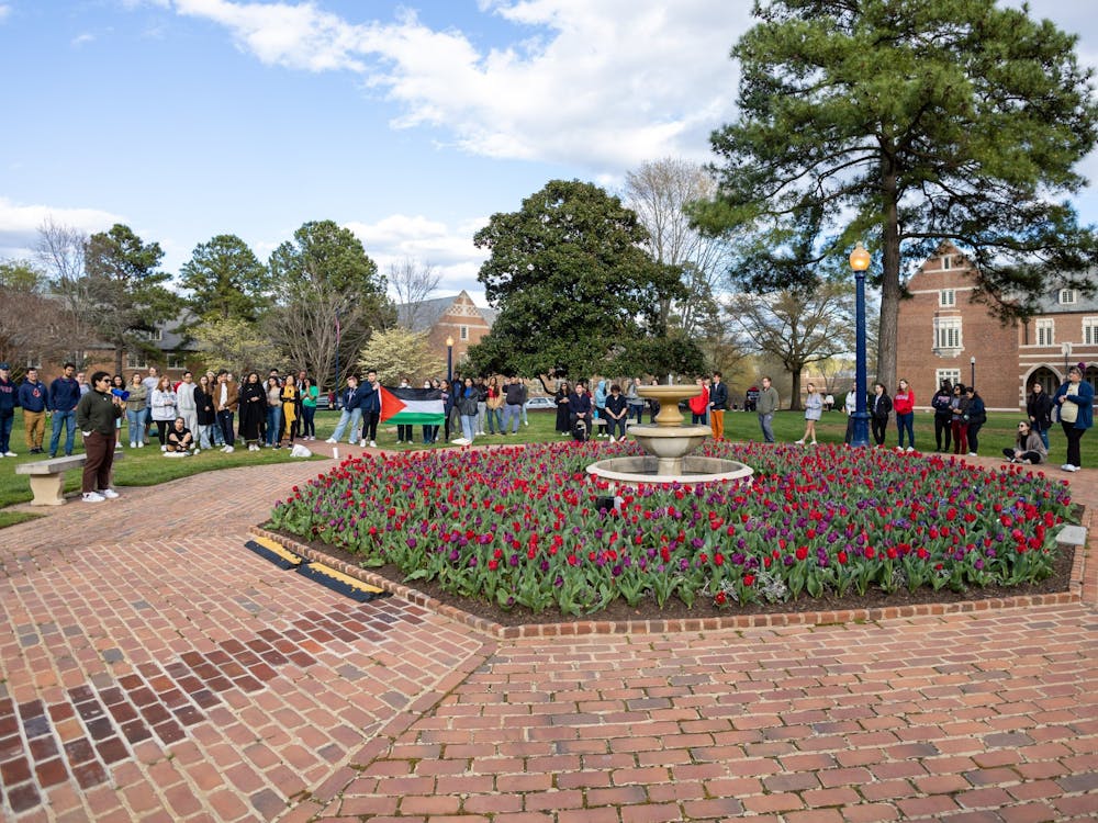Students gather at the forum held on the Westhampton Green on April 1 to share experiences of assault, censorship and exclusion.