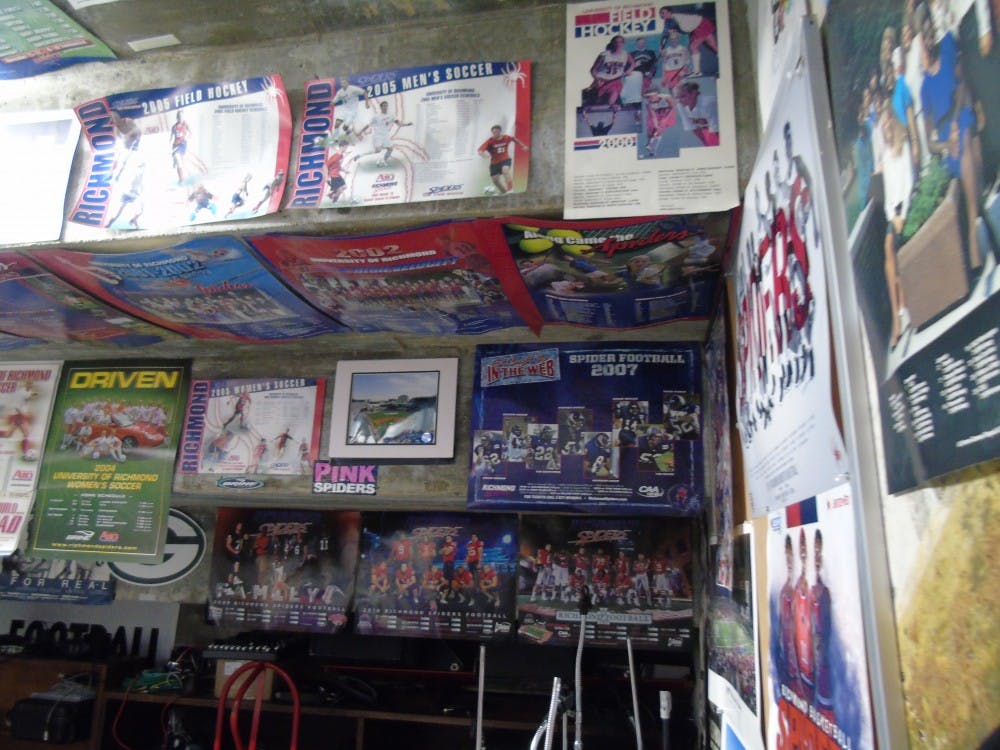 McDonald's office is covered in sports posters from the past 30 years.&nbsp;