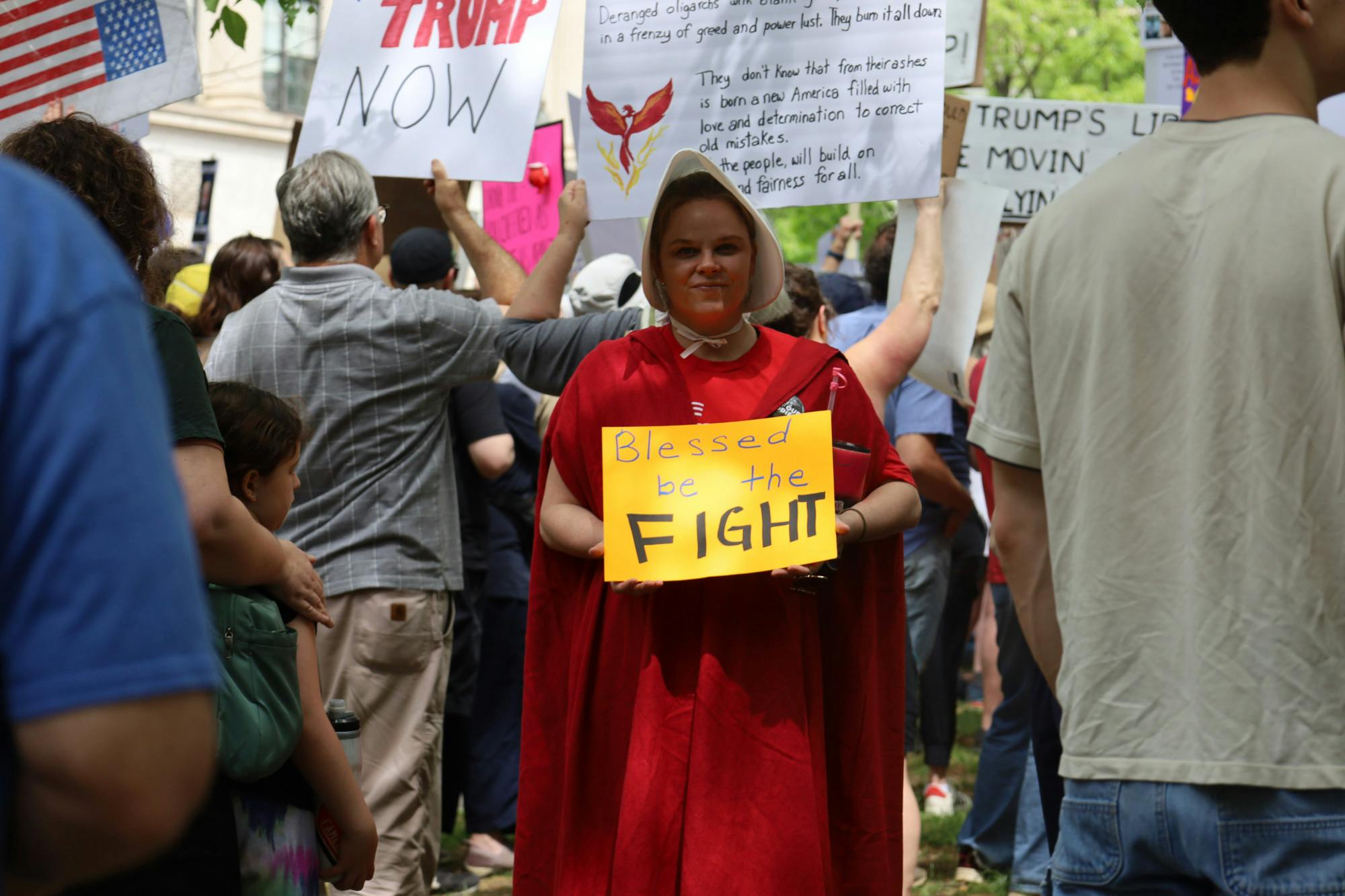 ‘Disgusted by what’s happening’: Hundreds gather at state capitol in protest of Trump administration