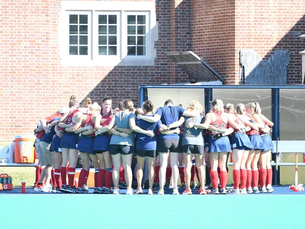 UR field hockey during game against William &amp; Mary on Oct. 29. Photo courtesy of Richmond Athletics.&nbsp;
