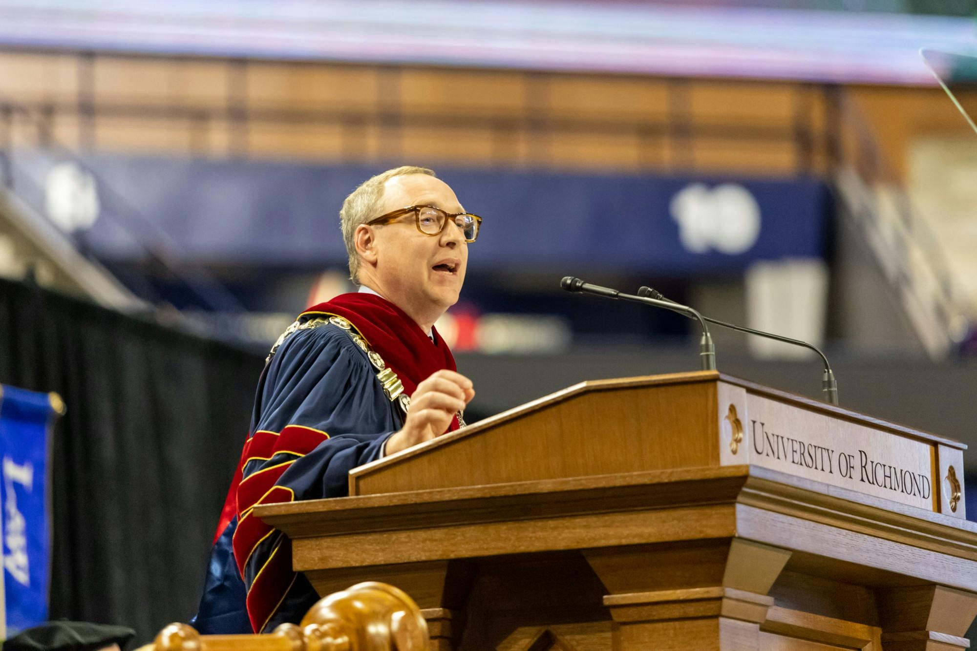 The inaugural weekend celebration for University of Richmond President Kevin Hallock took place from April 7-9. The inauguration events included a discussion on mentored research, the official inauguration ceremony, a community festival, a discussion with university presidents about the future of higher education and an evening celebration that closed the night off with food and fireworks. The football team also held their spring scrimmage on Saturday. Photos by Ethan Swift, Caio Rodolfo, Grace Borgan and Madyson Fitzgerald.
