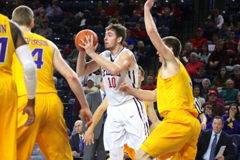 The Spiders blew past Northern Iowa Saturday night, as five players scored in double figures to knock off the Panthers, 82-67. Richmond shot 53.6 percent from the floor and hit 13 threes against a team that beat then-No. 1 North Carolina earlier this season and was a five seed in last season's NCAA tournament. Terry Allen scored a game-high 21 points, his fifth 20-point game this year, and added seven rebounds and five steals. T.J. Cline and ShawnDre’ Jones each had seven assists and scored 17 points and 14 points, respectively. All photos by Rayna Mohrmann.