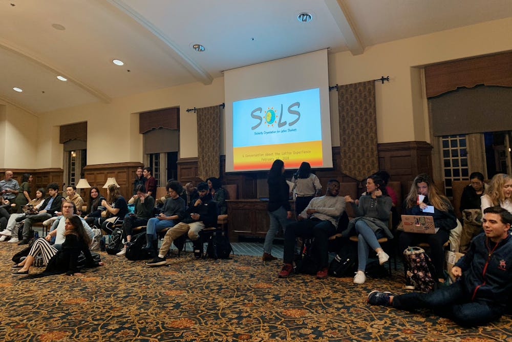 <p>University of Richmond community members gather in the Brown Alley room for a conversation about the Latinx experience. The event took place on Monday, Feb. 10, 2020.&nbsp;</p>