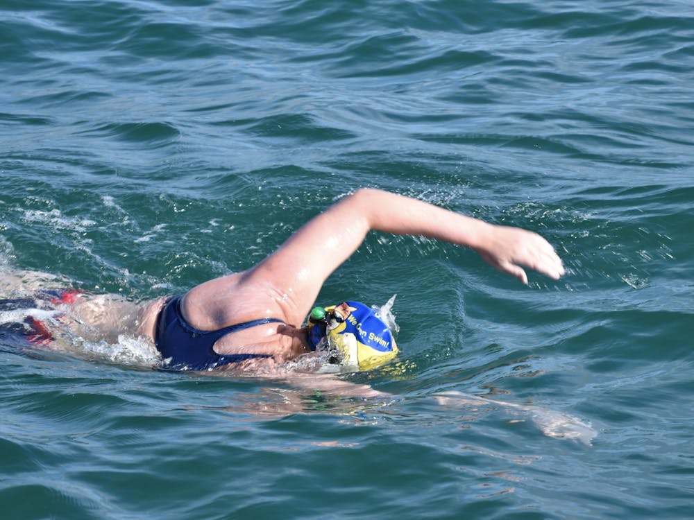 Molly Sanborn during her swim through the English Channel. Photo courtesy of Molly Sanborn.