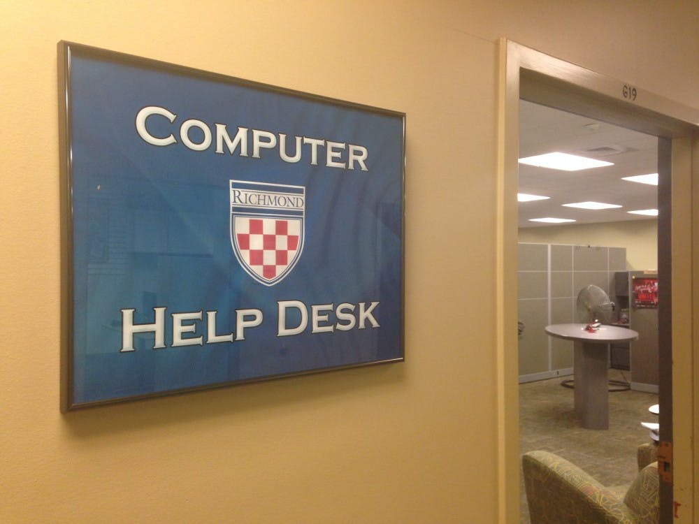 The help desk assists&nbsp;the campus community&nbsp;in the basement of Jepson Hall.