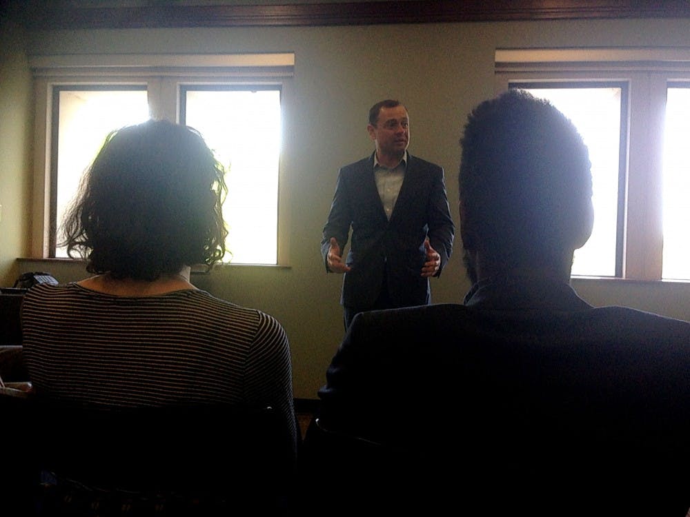 Tom Perriello,&nbsp;Democratic gubernatorial candidate and former congressman,&nbsp;spoke to University of Richmond students Thursday afternoon in THC.