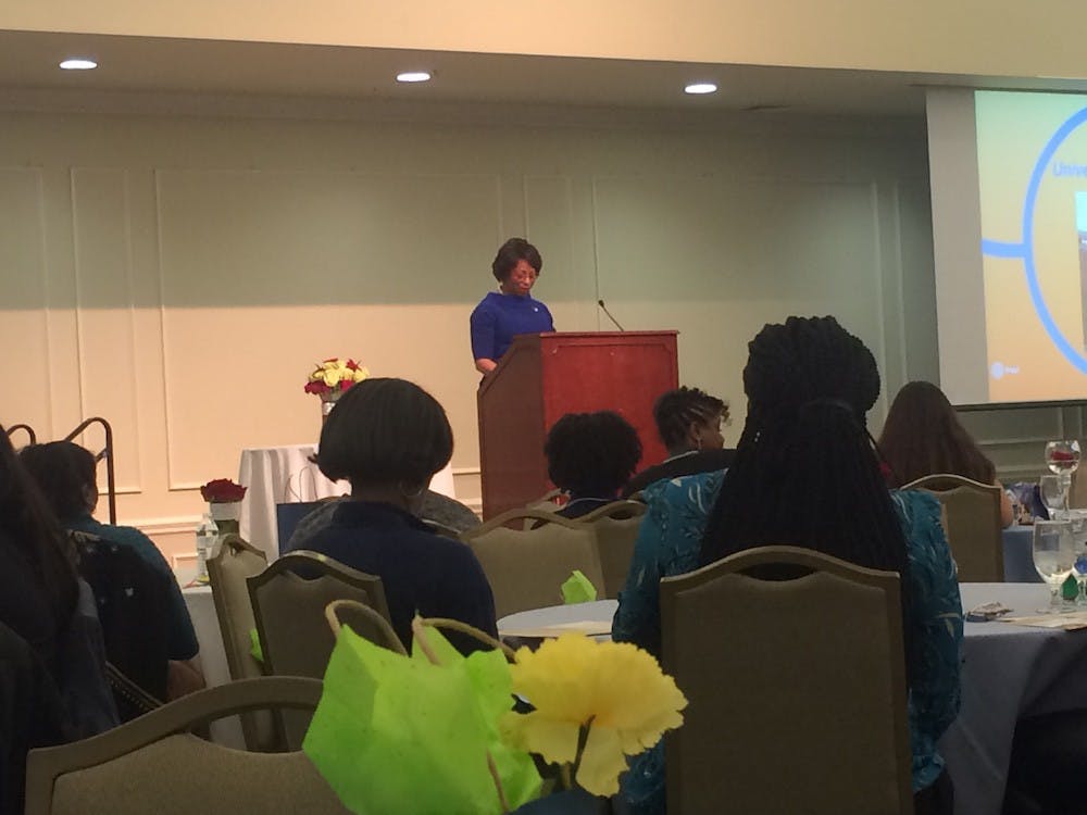 <p>Betty Neal Crutcher, the event's&nbsp;keynote speaker, recounted&nbsp;childhood experiences growing up in the racially divided South and the meaningful relationships she formed.</p>