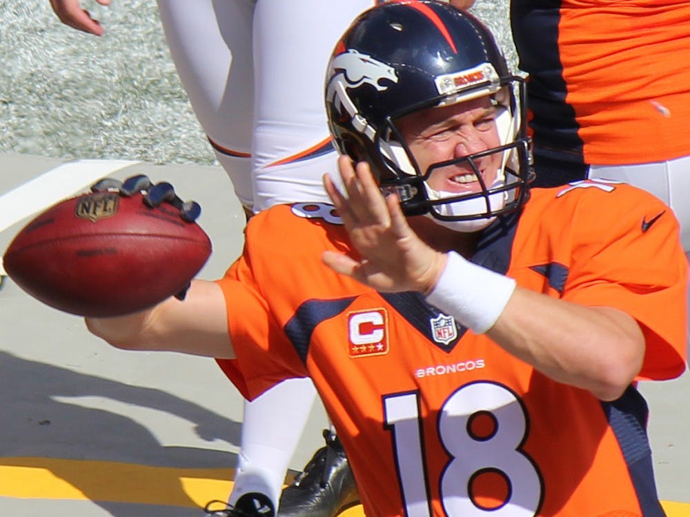Peyton Manning may be playing his final game on Sunday as he tries to win his second Super Bowl against the Carolina Panthers. Photo courtesy of Jeffrey Beall, Flickr.&nbsp;