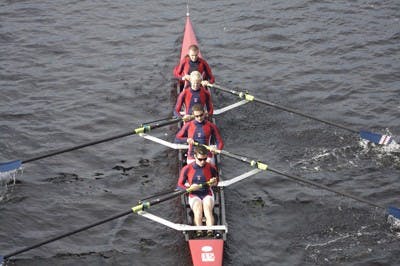 From front to back: Tim McLlarky, '10, David Paolantonio, '09, Tim McIntosh, '10, Brendan McGrath, '11, Gabriela Timoney, '11
