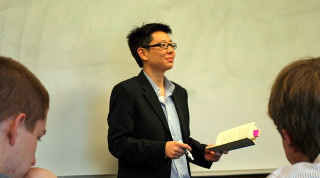 Prof. Loo teaching her CORE class at Weinstein 303. 