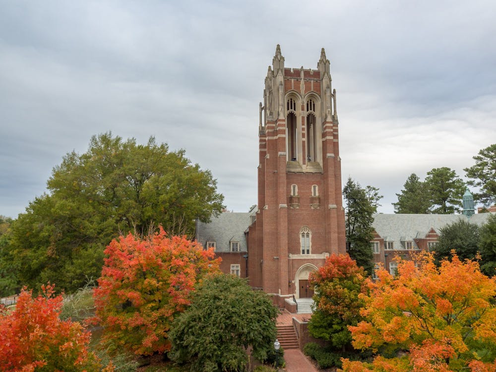 Boatwright tower in October.