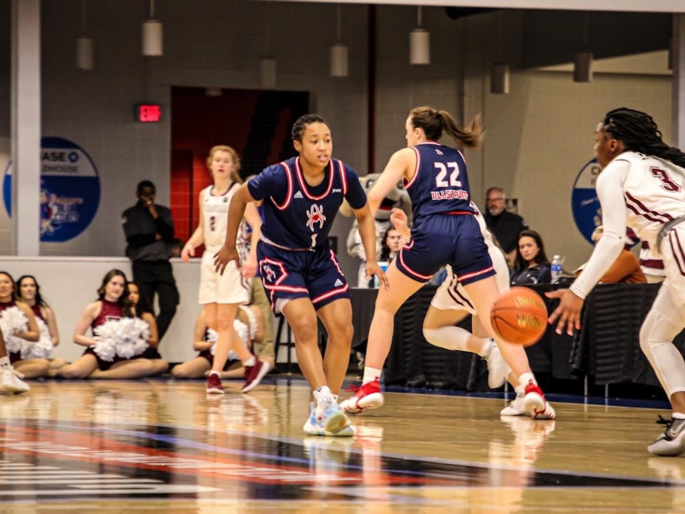Spiders play at the quarterfinal round of the Atlantic 10 Women’s Basketball Championship in Wilmington DE inside Chase Fieldhouse on March 3. Photo courtesy of Richmond Athletics.&nbsp;