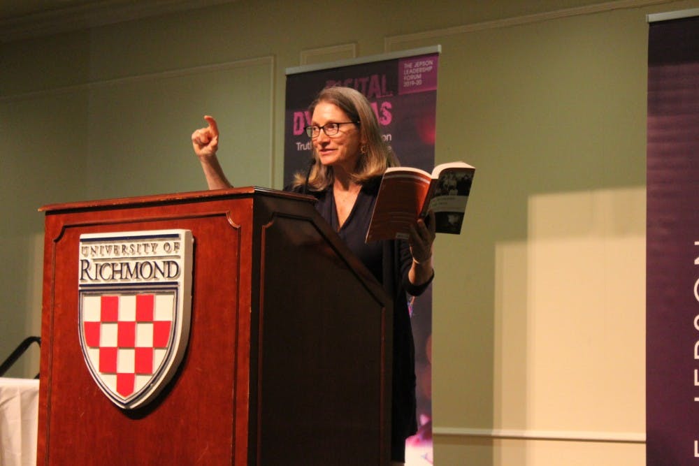 Journalist and author Katie Hafner speaks about the origins of the Internet as part of the Jepson Leadership Forum.