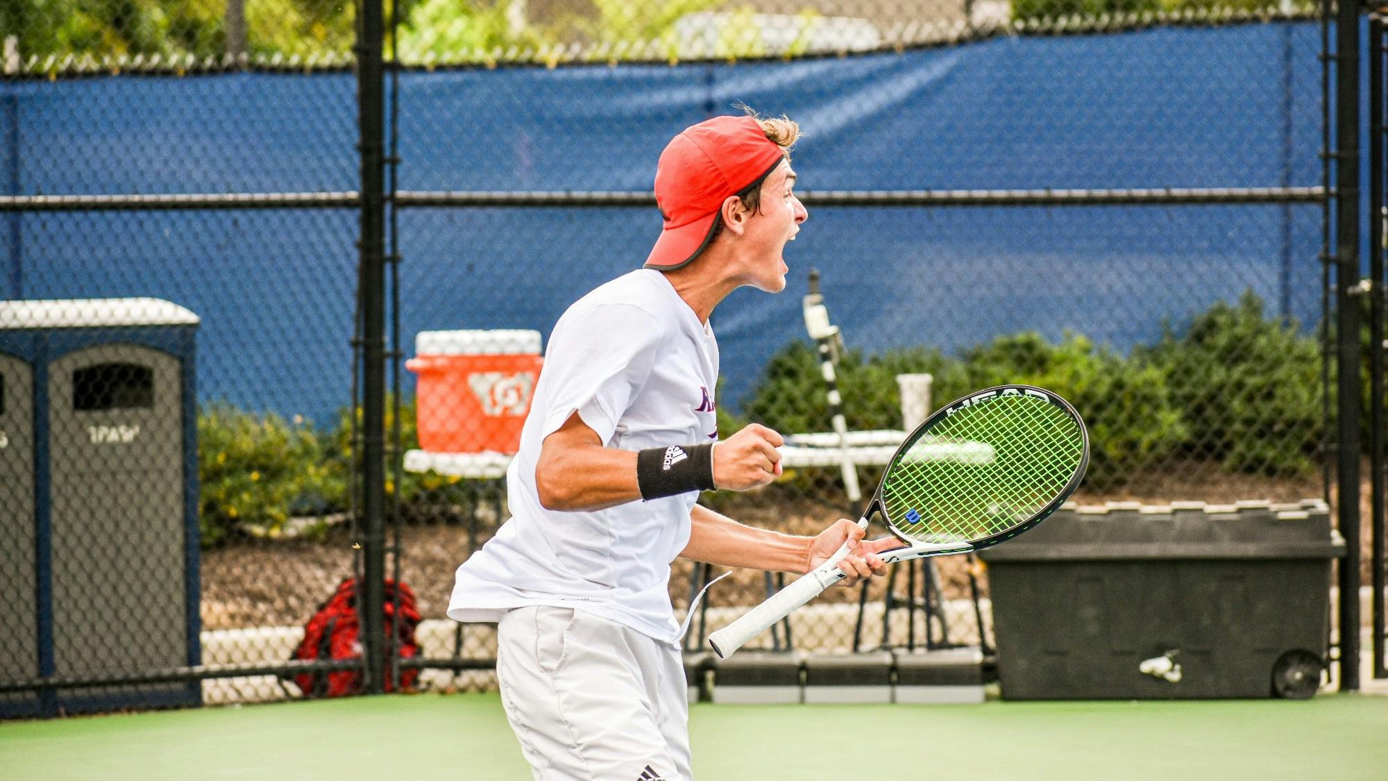 First-year Dylan Atkinson at the March 2 match against Davidson College. Courtesy of Richmond Athletics.
