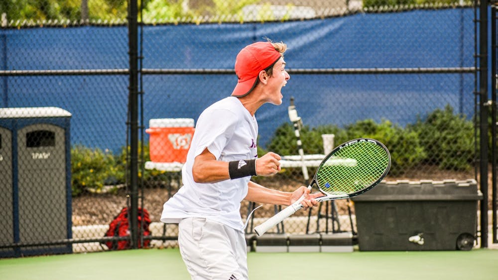First-year Dylan Atkinson at the March 2 match against Davidson College. Courtesy of Richmond Athletics.
