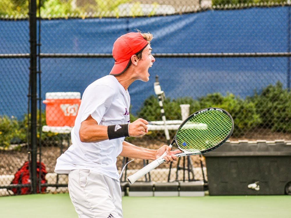 First-year Dylan Atkinson at the March 2 match against Davidson College. Courtesy of Richmond Athletics.