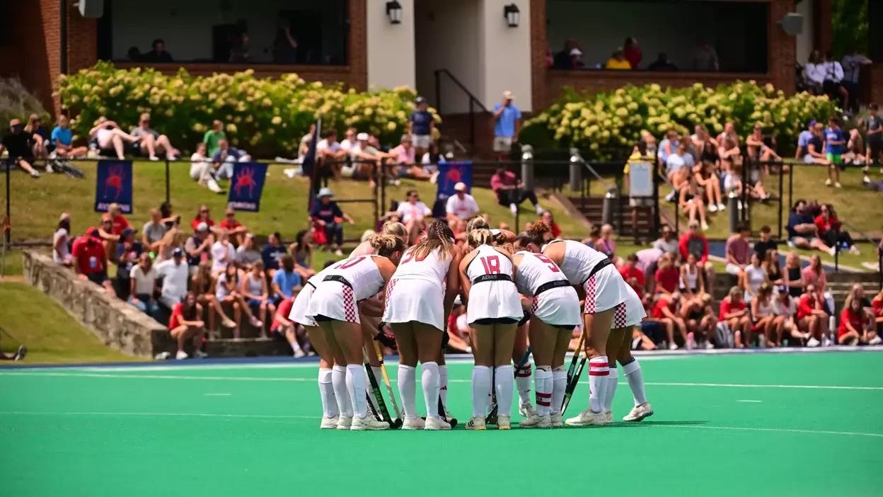 The University of Richmond field hockey team, which fell to Northwestern at Sunday's game. Courtesy of Richmond Athletics