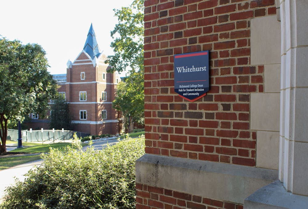 A plaque that labels the Whitehurst building, referencing the recently renamed Hub for Student Inclusion and Community.