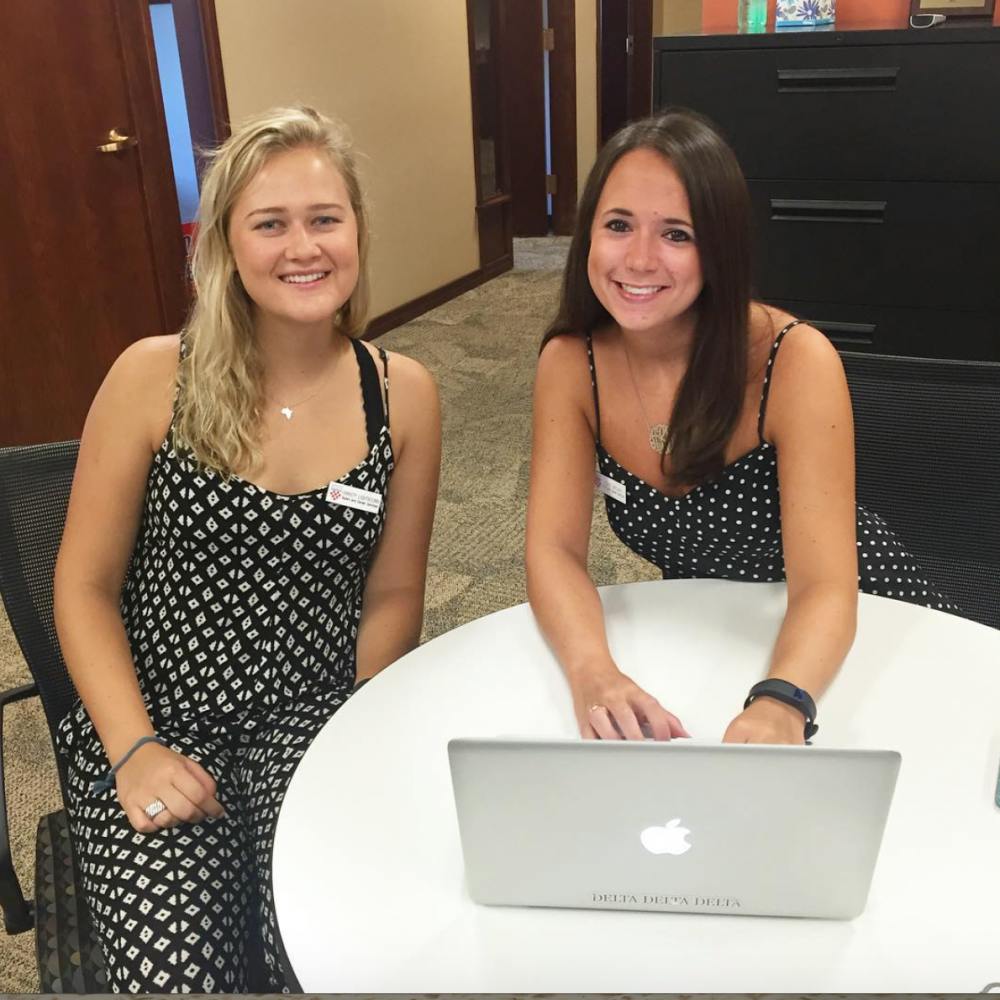 <p>Students at the University of Richmond working as Peer Advisors in the Career Services office. Image via UR Career Services Instagram.&nbsp;</p>