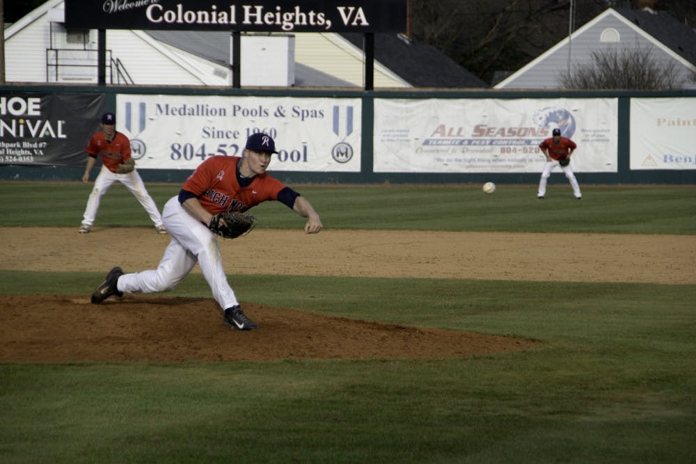 <p>Senior Zach Grossfeld pitched two shut-out innings and struck out two batters in Richmond's loss to Minnesota. </p>