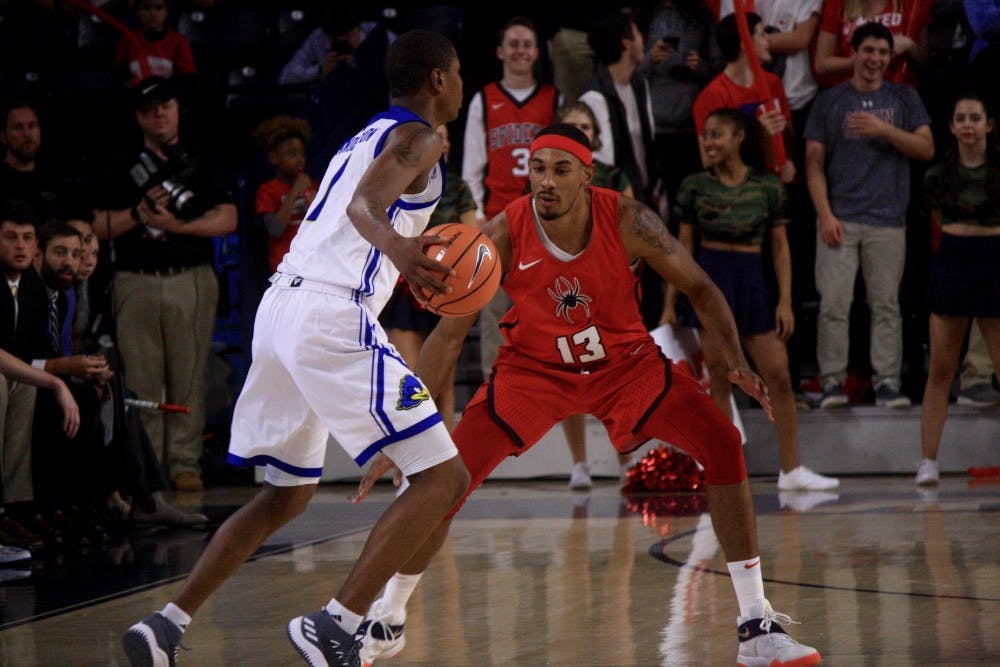 <p>Solly Stansbury (right) left Richmond this week, midway through the season. He will return to France to play for the Play Levallois.</p>