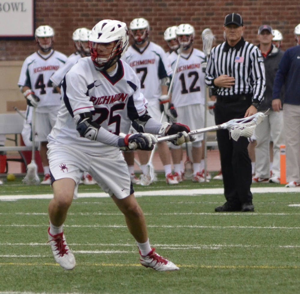 <p>Mitch Goldberg shoots during the Spiders' last regular-season game against Mercer. The Spiders won and clinched the top seed in the Southern Conference. Photo courtesy of Richmond Athletics. </p>