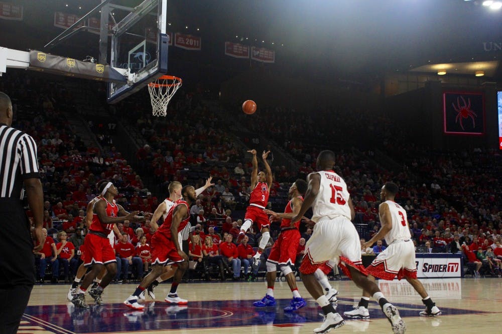 <p>Jones shoots a jumper during Richmond's win over VMI Friday night.&nbsp;</p>