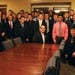 The 31 associate members of Lambda Chi Alpha, seen here with national representatives Matt Schultz and Patrick Voldness, accepted bids during a ceremony Sunday night in the Tyler Haynes Commons.