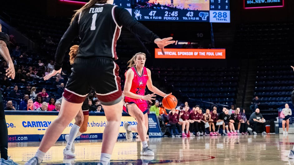 Sophomore guard Rachel Ullstrom on Feb. 3. Courtesy of Richmond Athletics.