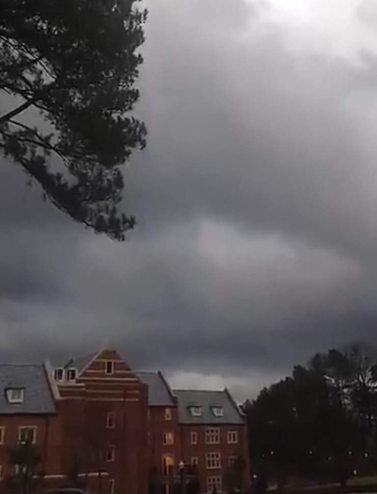 Ominous clouds hover over the Gateway Village&nbsp;shortly before the campus was under a tornado warning | Courtesy of Zach Campbell
