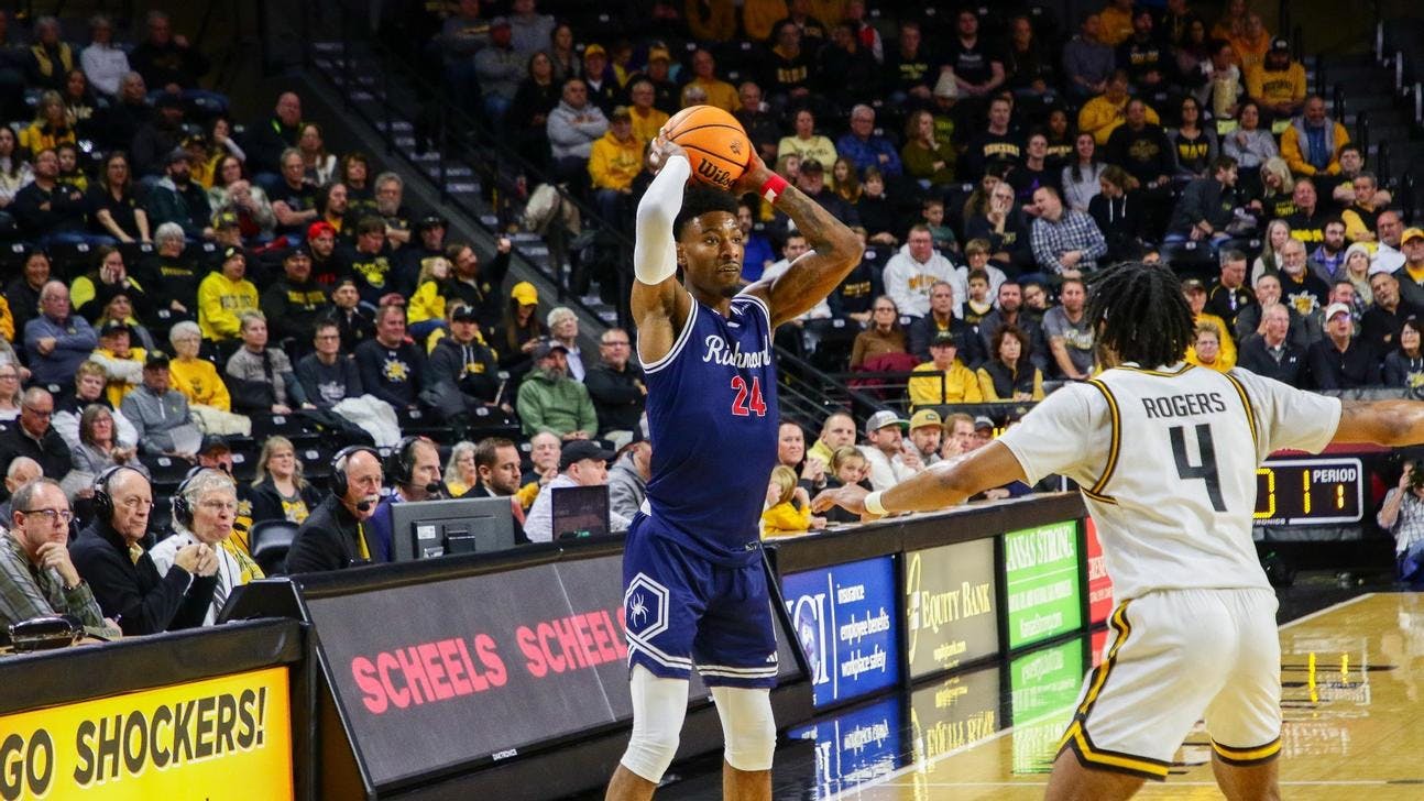 Graduate forward Isaiah Bigelow during game against Wichita State Nov. 29. &nbsp;Photo courtesy of Richmond Athletics.