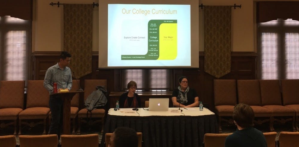College of William &amp; Mary faculty members present on their general education curriculum program at a town hall forum at Richmond last week.&nbsp;