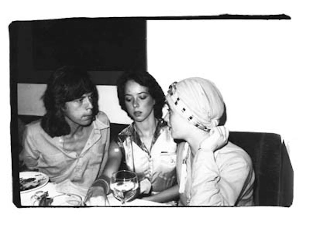 Andy Warhol (American, 1928-1987), Mick Jagger, Mackenzie Phillips, and Nicky Lane Weymouth, circa 1970-1987, silver gelatin print, 8 x 10 inches, Joel and Lila Harnett Print Study Center, University of Richmond Museums, Gift of The Andy Warhol Foundation for the Visual Arts, Inc., The Andy Warhol Photographic Legacy Program. H2008.13.132. 