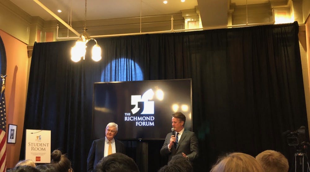 <p>Newt Gingrich and Joe Scarborough speak about the Republican Party at The Richmond Forum event.</p>