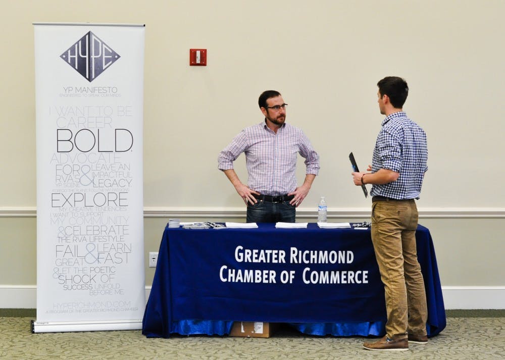 <p>Students spoke with a variety of businesses and companies at LaunchRVA, including the Greater Richmond Chamber of Commerce.</p>