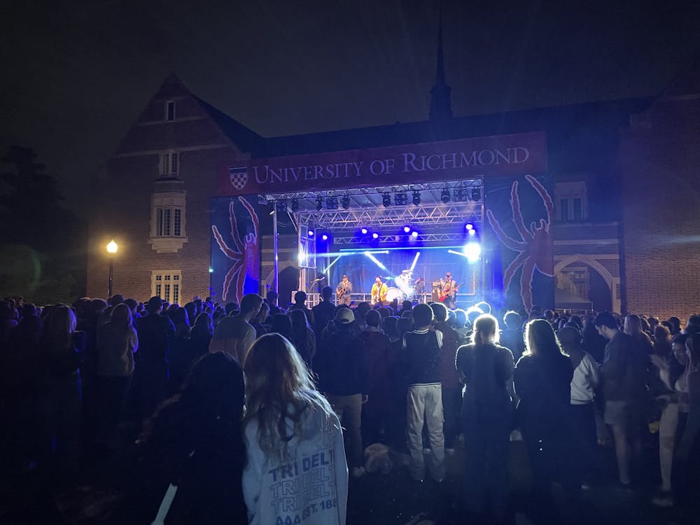 Students watching the Plain White T's concert on the Westhampton Green last Friday.