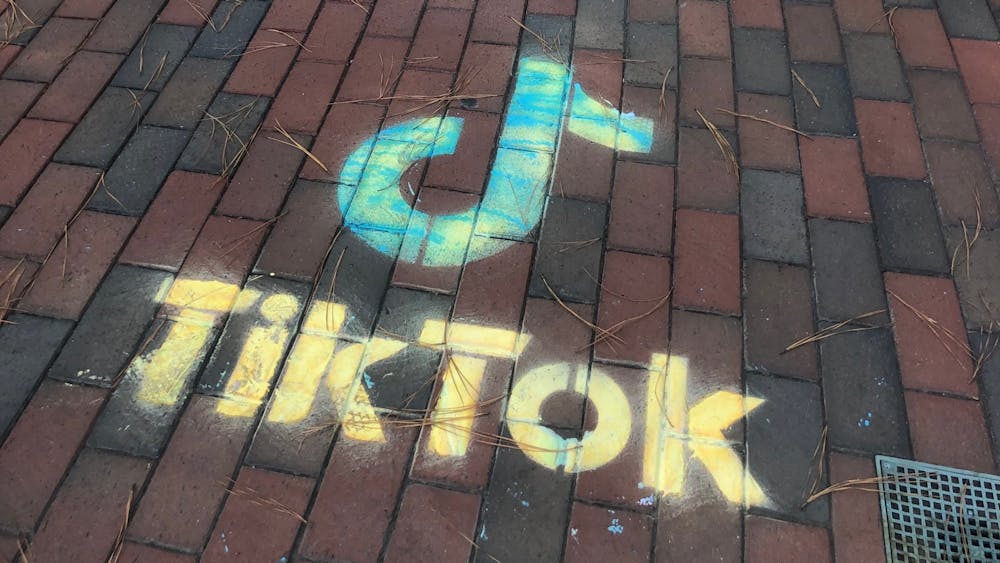 <p>TikTok, a new social app that lets its users upload short videos, is advertised on the University of Richmond campus. Seniors Maire Lindlauf and Lauren Guzman are currently two TikTok brand ambassadors at UR. <em>Photo courtesy of Lauren Guzman</em></p>
