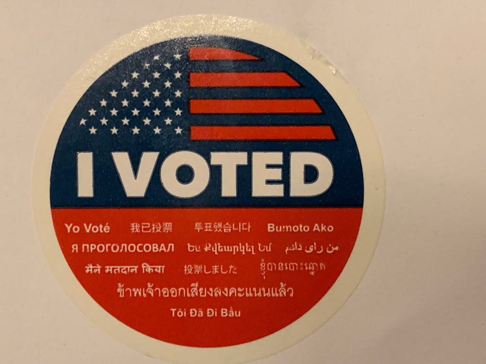 An "I voted" sticker.&nbsp;