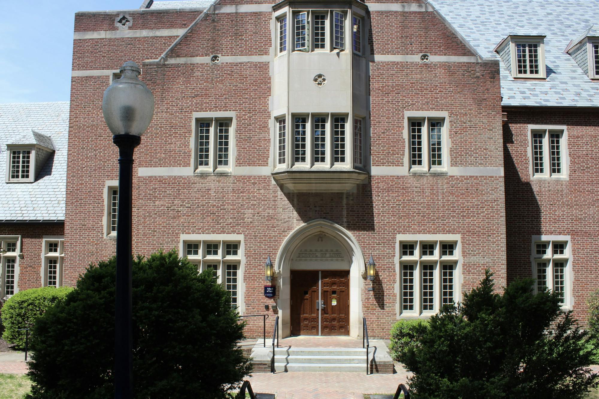 An entrance to the University of Richmond School of Law, home to one of the scholarships under scrutiny by a federal complaint filed last week. 