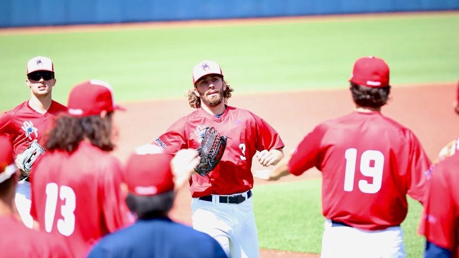 Junior Alden Mathes at the April 17 game against Virginia Commonwealth University. Mathes will complete his final year with the Spiders and said he looks forward to playing with new team players and making new wins for this season. Photo Courtesy of Richmond Athletics.