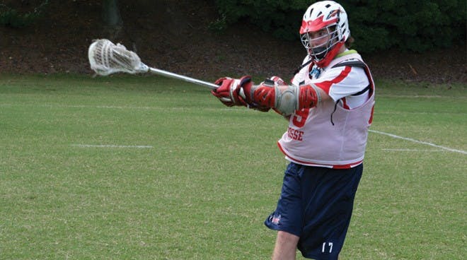 Sophomore Brian Winters takes a shot on goal.