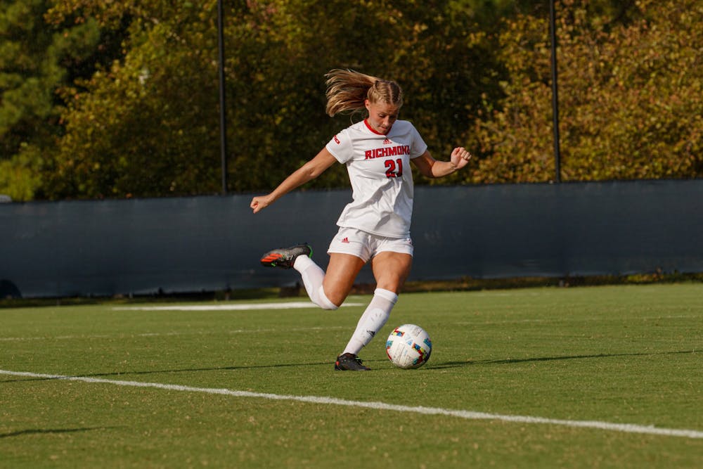 <p>Senior defender Catie Groves at the Sept. 8 game against Old Dominion University.</p>