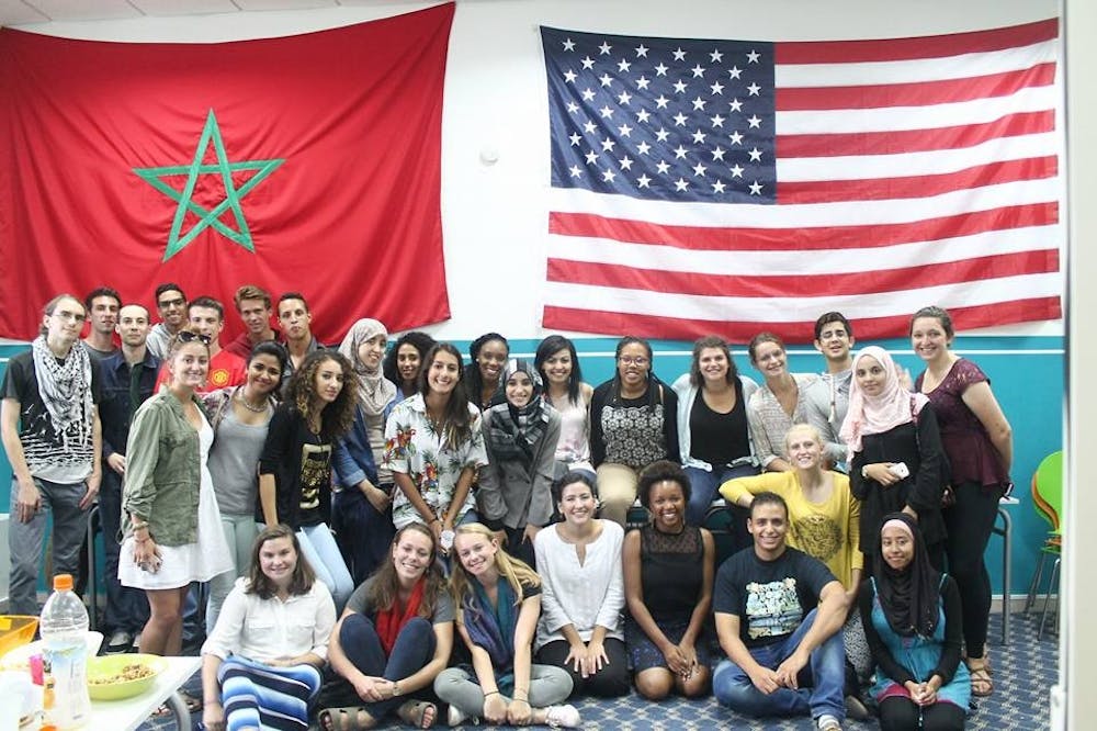 Perri and other students at Mohammed V University in Rabat, Morocco. | Courtesy of Perri Goldstein.&nbsp;