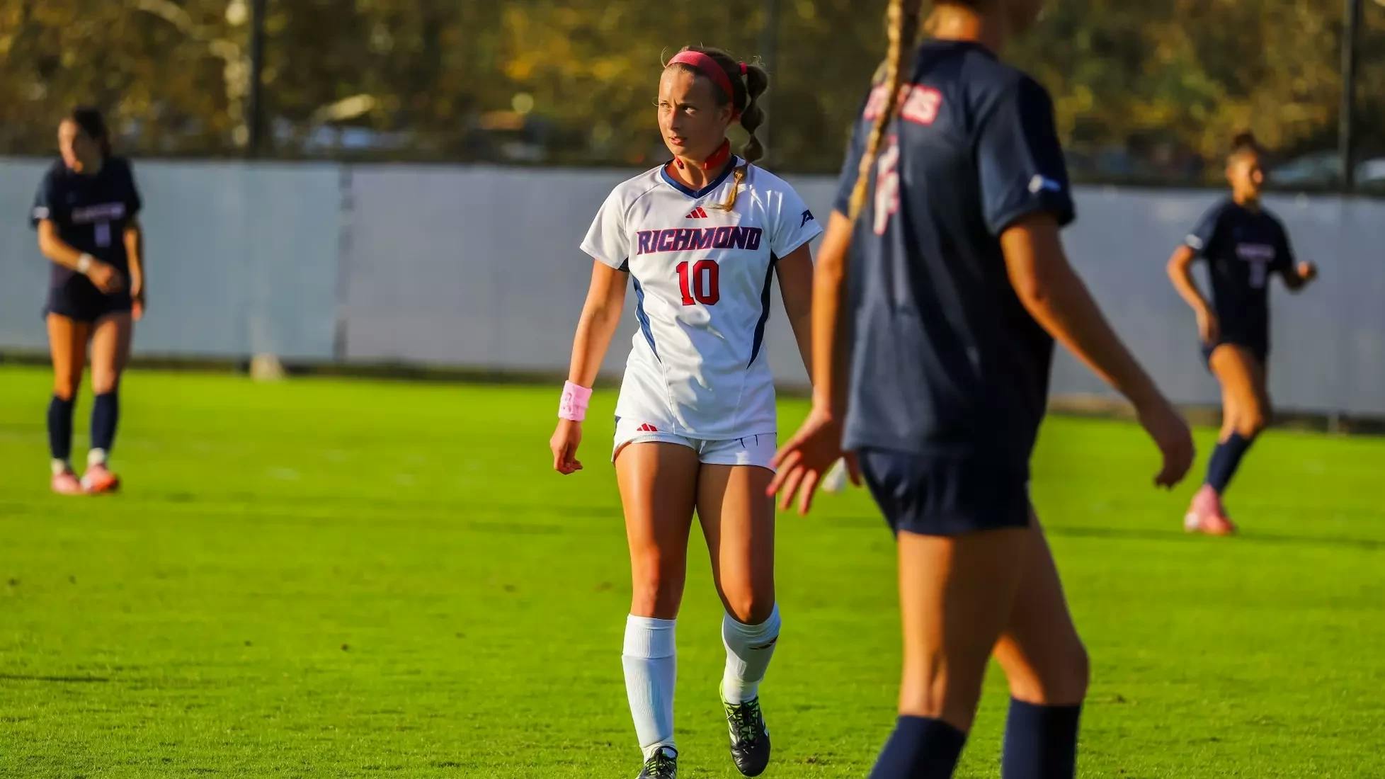 Senior midfielder Emma Shields on the field. Courtesy of Richmond Athletics