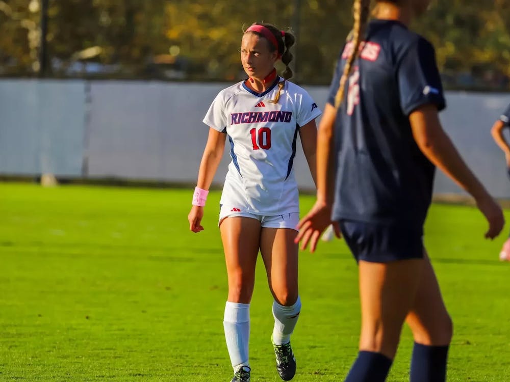 Senior midfielder Emma Shields on the field. Courtesy of Richmond Athletics