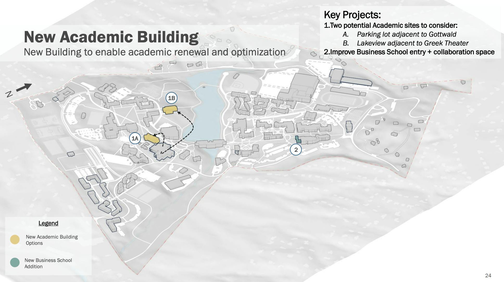 Draft plans to build a new academic building. Photo from the campus plan draft.